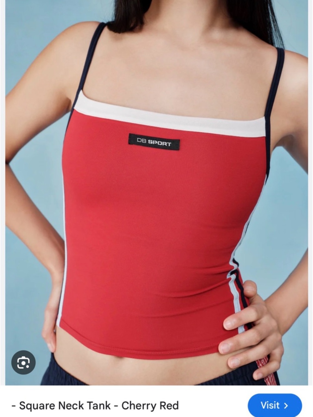 DB Sport Cherry Red Square Neck Tank Top